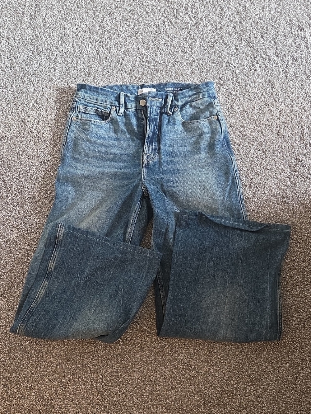 Good American Blue Denim Jeans with Label Detail 28 Inch Inseam